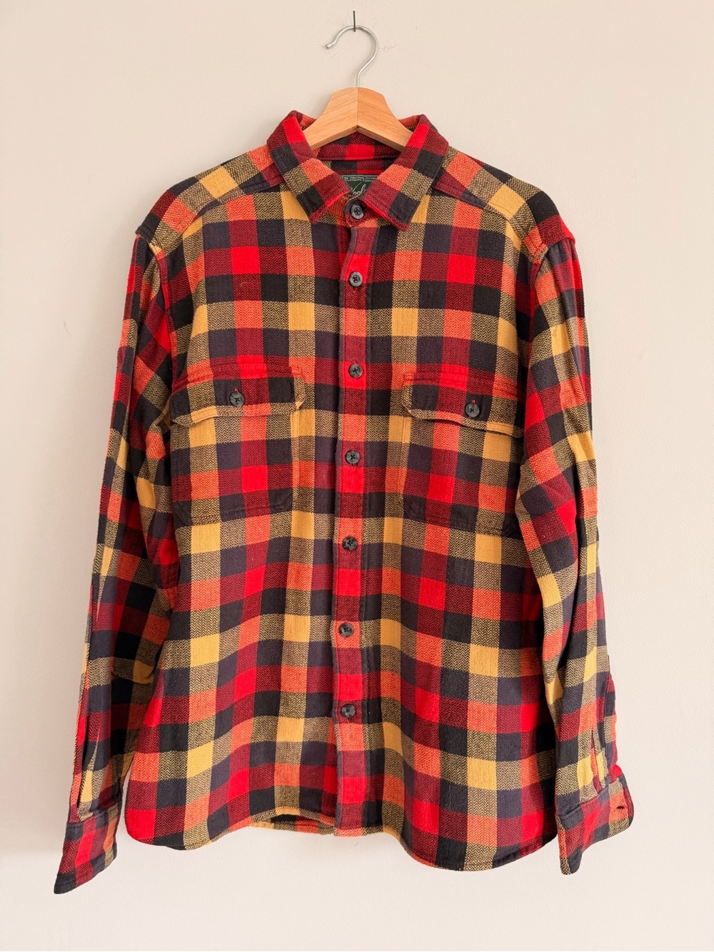 Woolrich Red, Yellow & Black Buffalo Plaid Button-Down Shirt